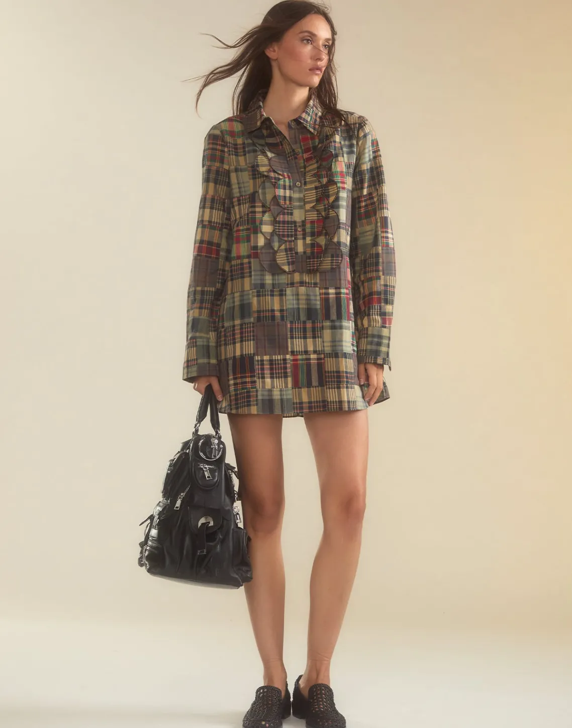 Cynthia Rowley Madrid Madras Tuxedo Dress PLAID Fashion