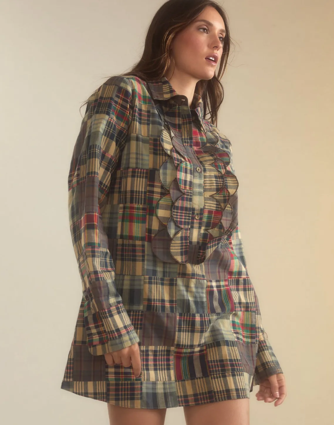 Cynthia Rowley Madrid Madras Tuxedo Dress PLAID Fashion