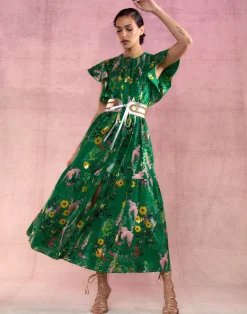 Cynthia Rowley Malta Kaftan GRNFL Hot