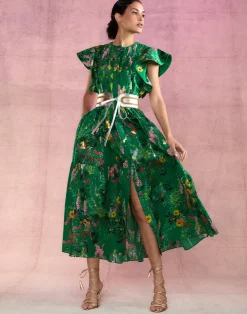 Cynthia Rowley Malta Kaftan GRNFL Hot