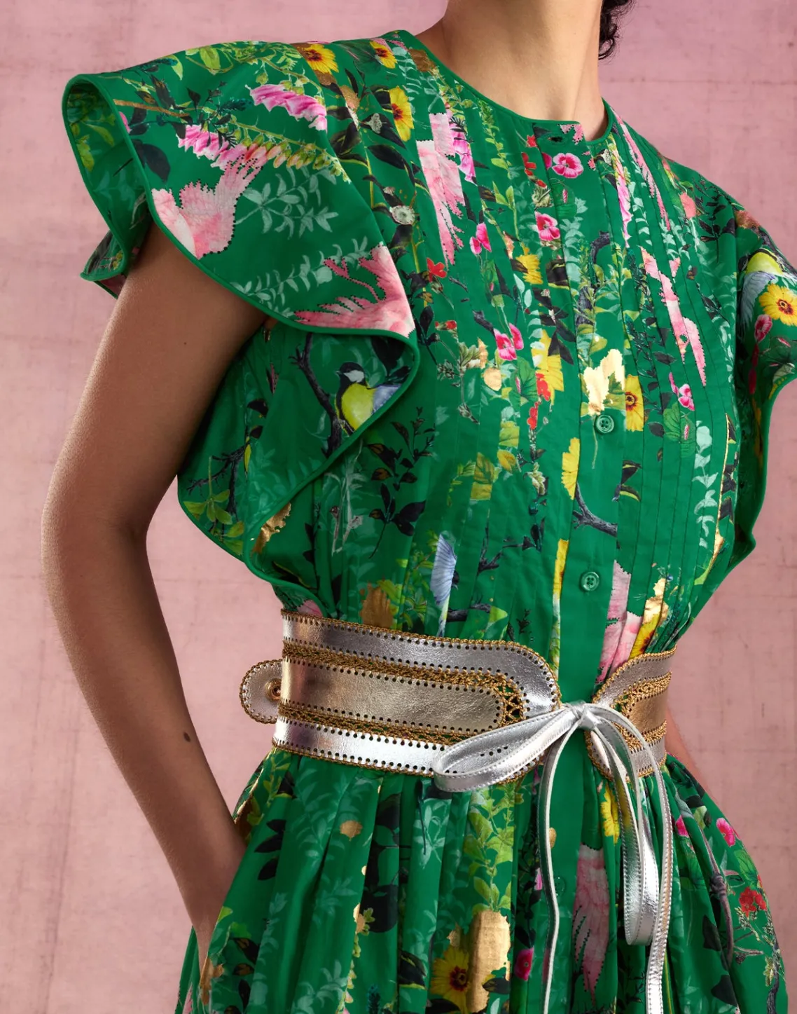 Cynthia Rowley Malta Kaftan GRNFL Hot