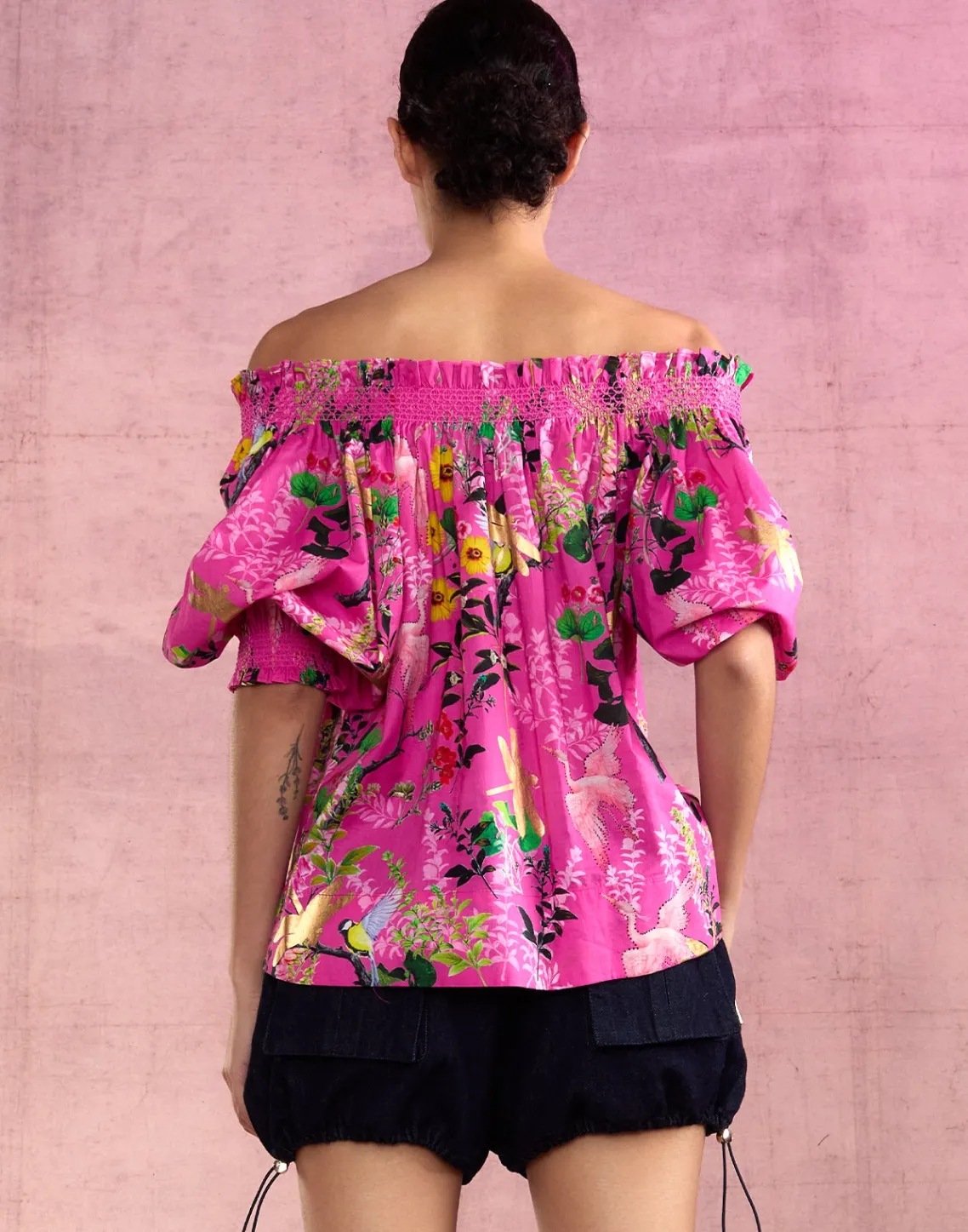 Cynthia Rowley Malta Off Shoulder Blouse PNKFL Best