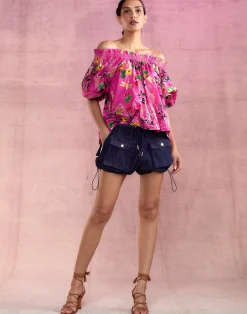 Cynthia Rowley Malta Off Shoulder Blouse PNKFL Best