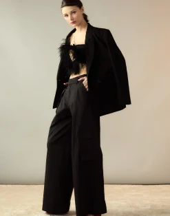 Cynthia Rowley Marbella Cotton Cargo Pant BLACK Hot