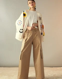 Cynthia Rowley Marbella Cotton Cargo Pant KHAKI Discount