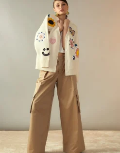 Cynthia Rowley Marbella Cotton Cargo Pant KHAKI Discount