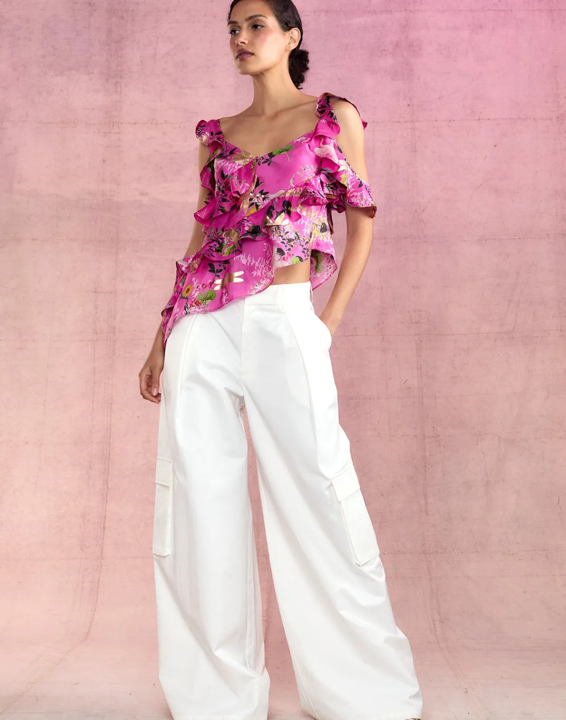 Cynthia Rowley Marbella Cotton Cargo Pant White Outlet