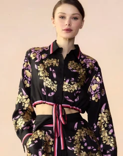 Cynthia Rowley Marseille Shirt BLKGD Hot