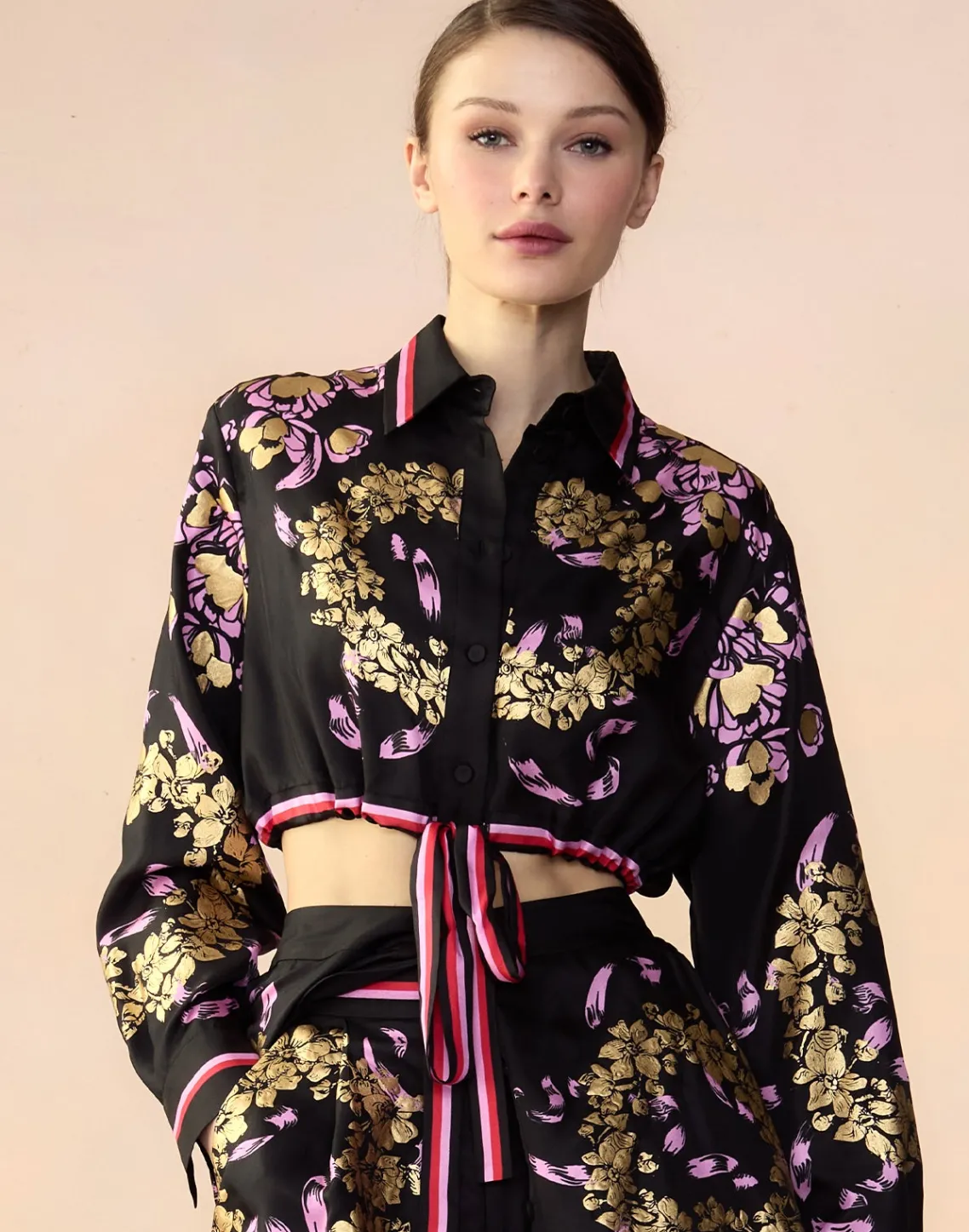 Cynthia Rowley Marseille Shirt BLKGD Hot