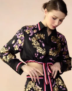 Cynthia Rowley Marseille Shirt BLKGD Hot