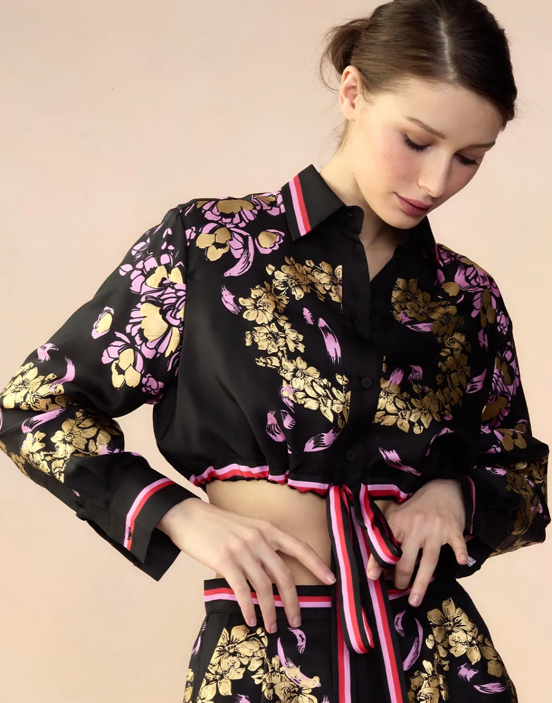 Cynthia Rowley Marseille Shirt BLKGD Hot