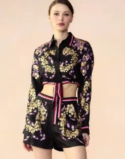 Cynthia Rowley Marseille Shirt BLKGD Hot