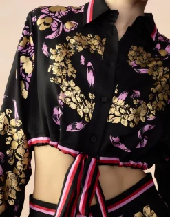 Cynthia Rowley Marseille Shirt BLKGD Hot