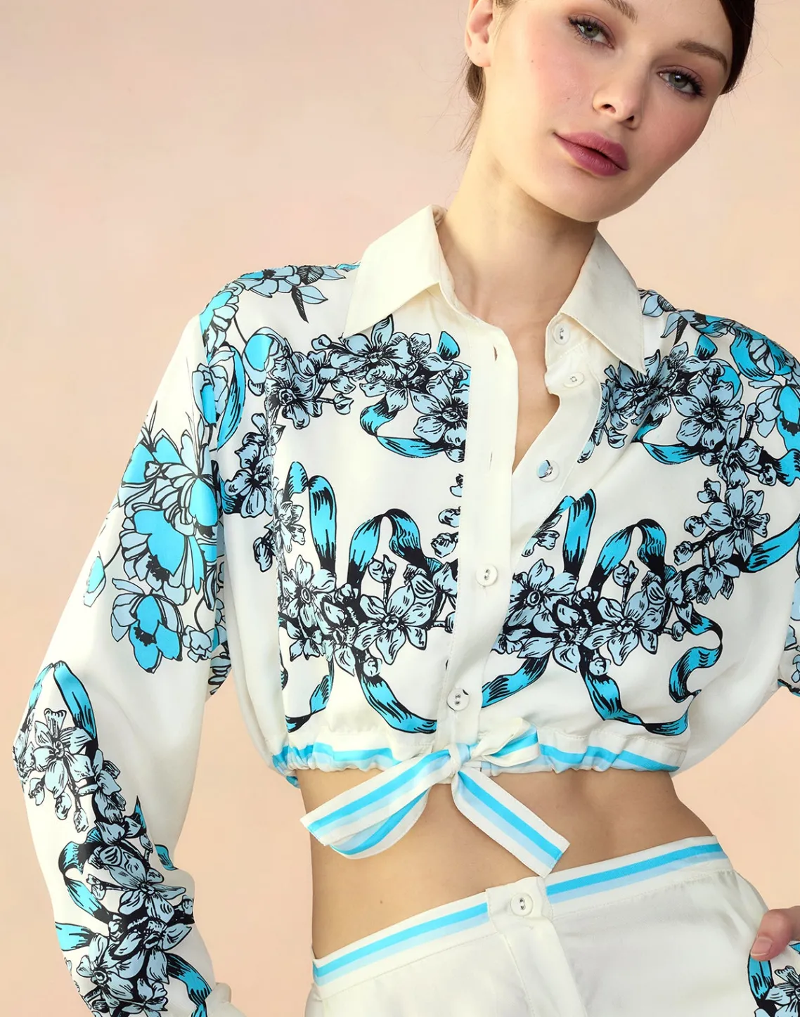 Cynthia Rowley Marseille Shirt WTBLU New