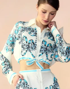 Cynthia Rowley Marseille Shirt WTBLU New