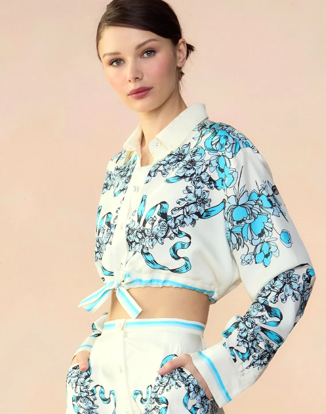 Cynthia Rowley Marseille Shirt WTBLU New