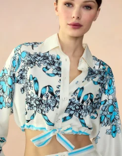 Cynthia Rowley Marseille Shirt WTBLU New