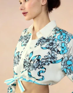 Cynthia Rowley Marseille Shirt WTBLU New