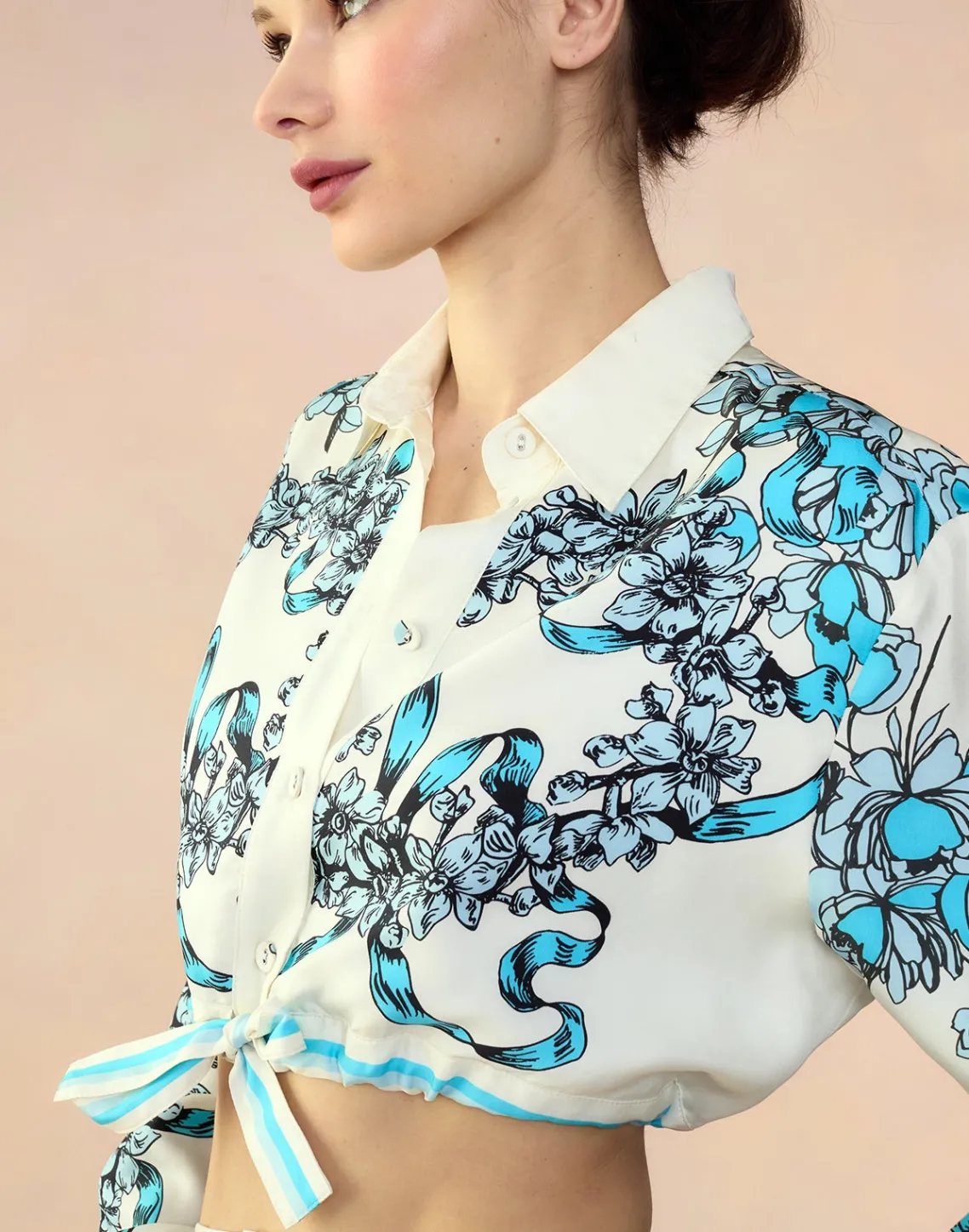 Cynthia Rowley Marseille Shirt WTBLU New