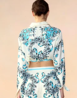 Cynthia Rowley Marseille Shirt WTBLU New