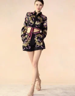 Cynthia Rowley Marseille Shorts BLKGD New