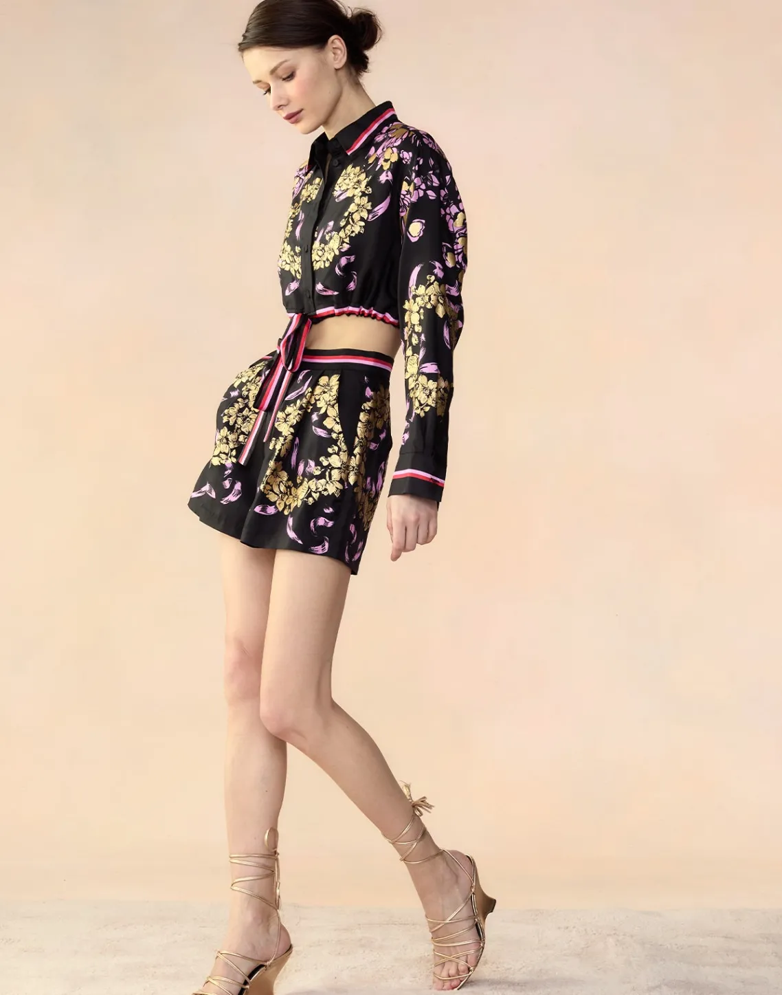 Cynthia Rowley Marseille Shorts BLKGD New