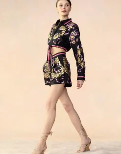 Cynthia Rowley Marseille Shorts BLKGD New