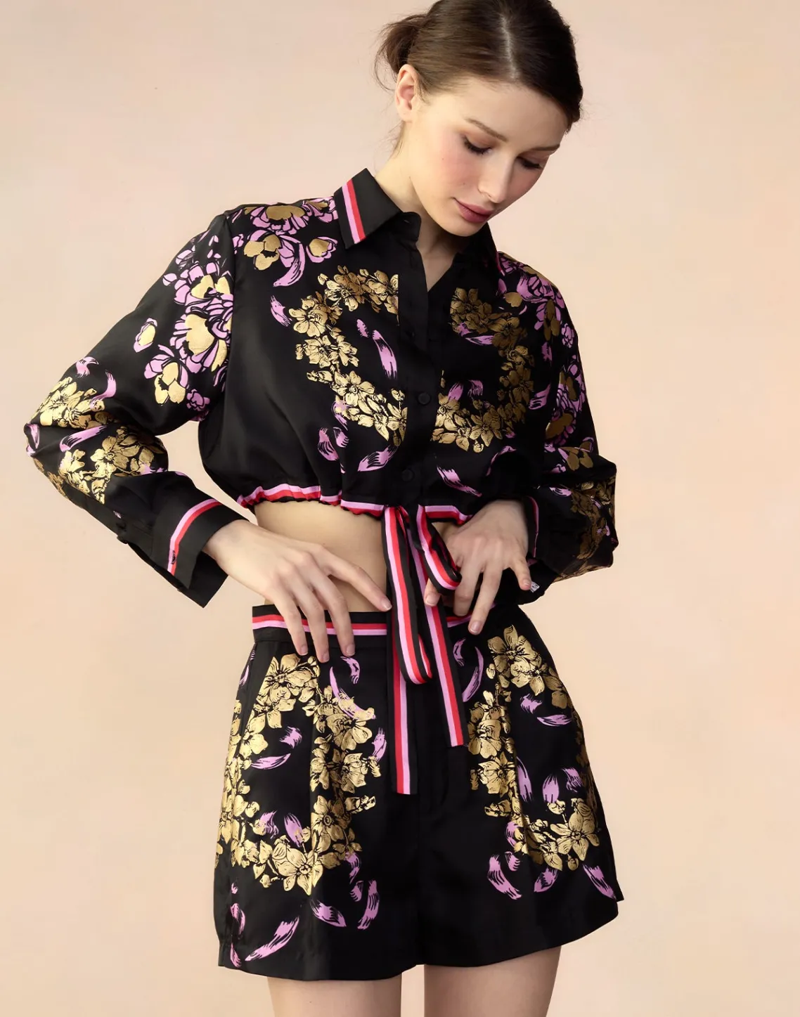 Cynthia Rowley Marseille Shorts BLKGD New