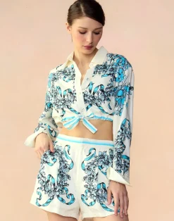 Cynthia Rowley Marseille Shorts WTBLU Outlet