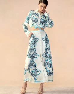 Cynthia Rowley Marseille Skirt WTBLU Hot