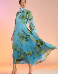 Cynthia Rowley Messina Silk Dress BLUMLT Clearance