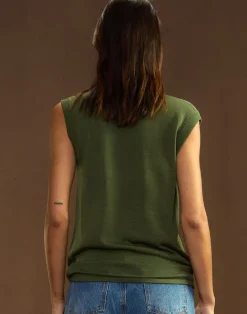 Cynthia Rowley Mica Sleeveless Knit Top DRKGR Fashion