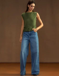 Cynthia Rowley Mica Sleeveless Knit Top DRKGR Fashion