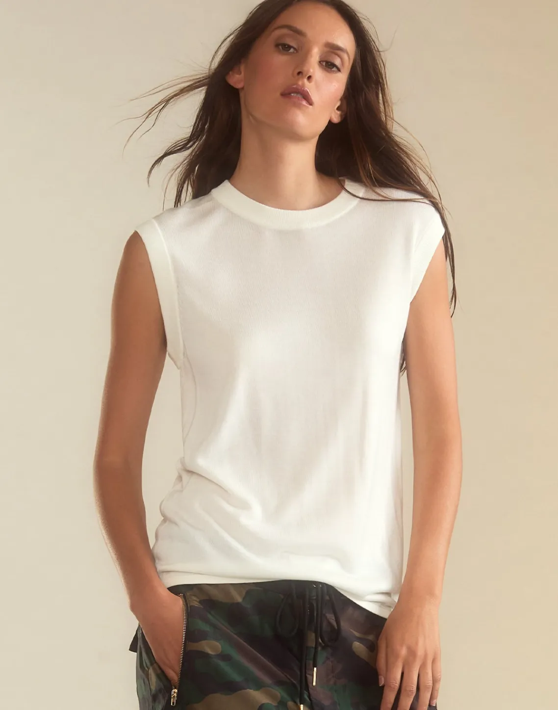 Cynthia Rowley Mica Sleeveless Knit Top White Best