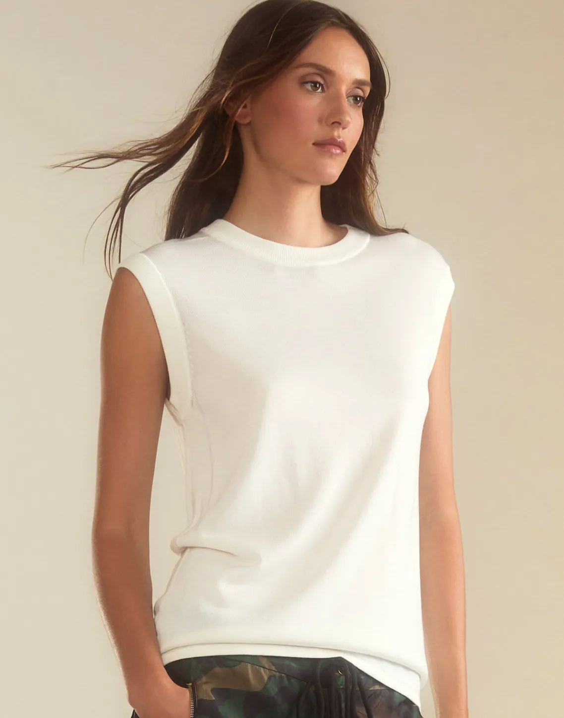 Cynthia Rowley Mica Sleeveless Knit Top White Best