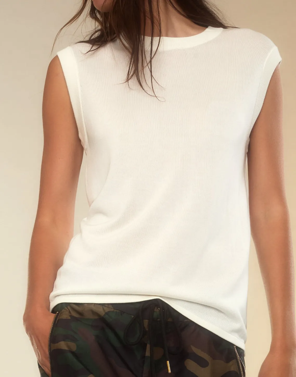 Cynthia Rowley Mica Sleeveless Knit Top White Best