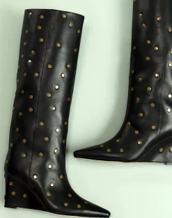 Cynthia Rowley Nailed It Wedge Boot BLACK New