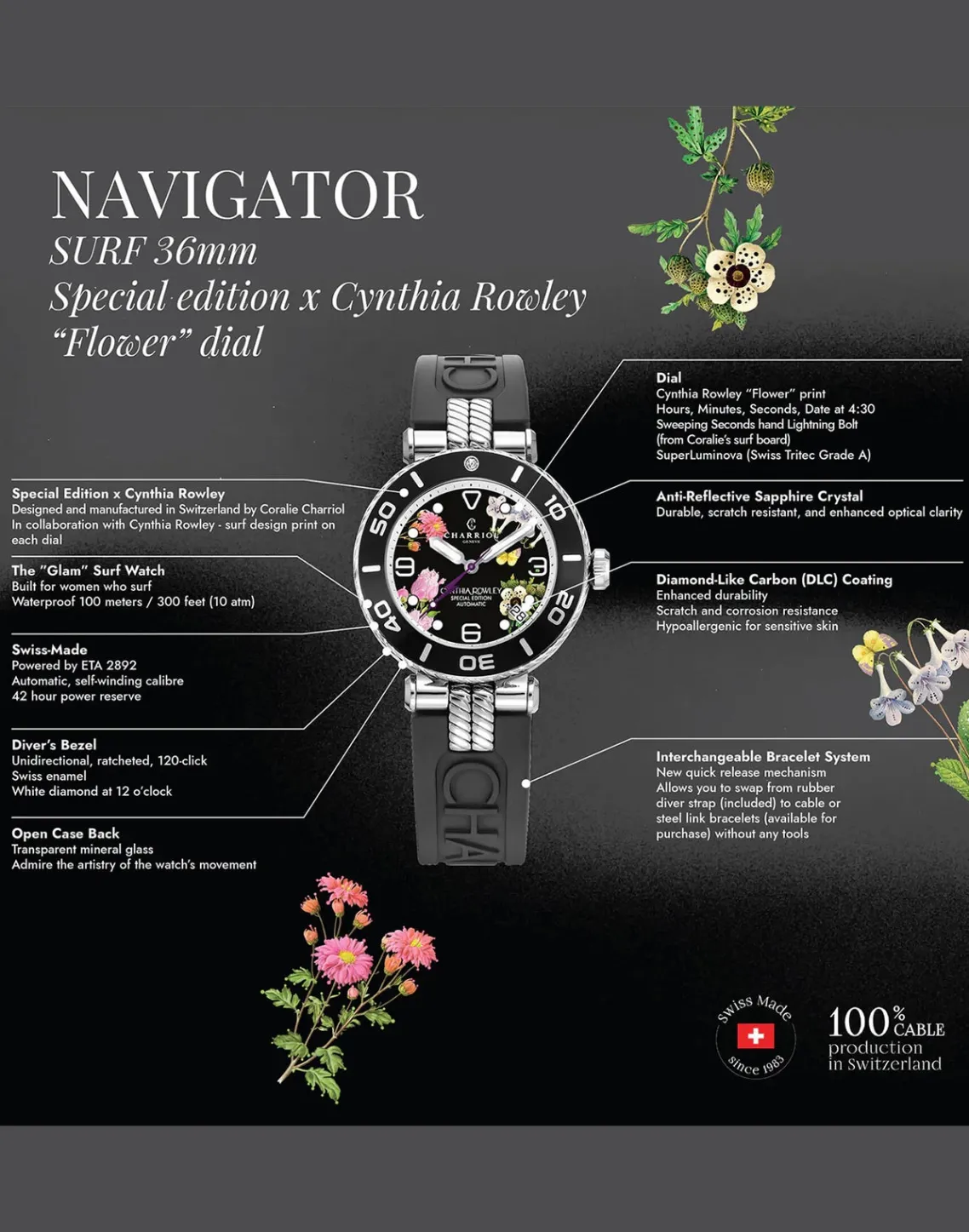 Cynthia Rowley Navigator Surf Watch "Flower" Online