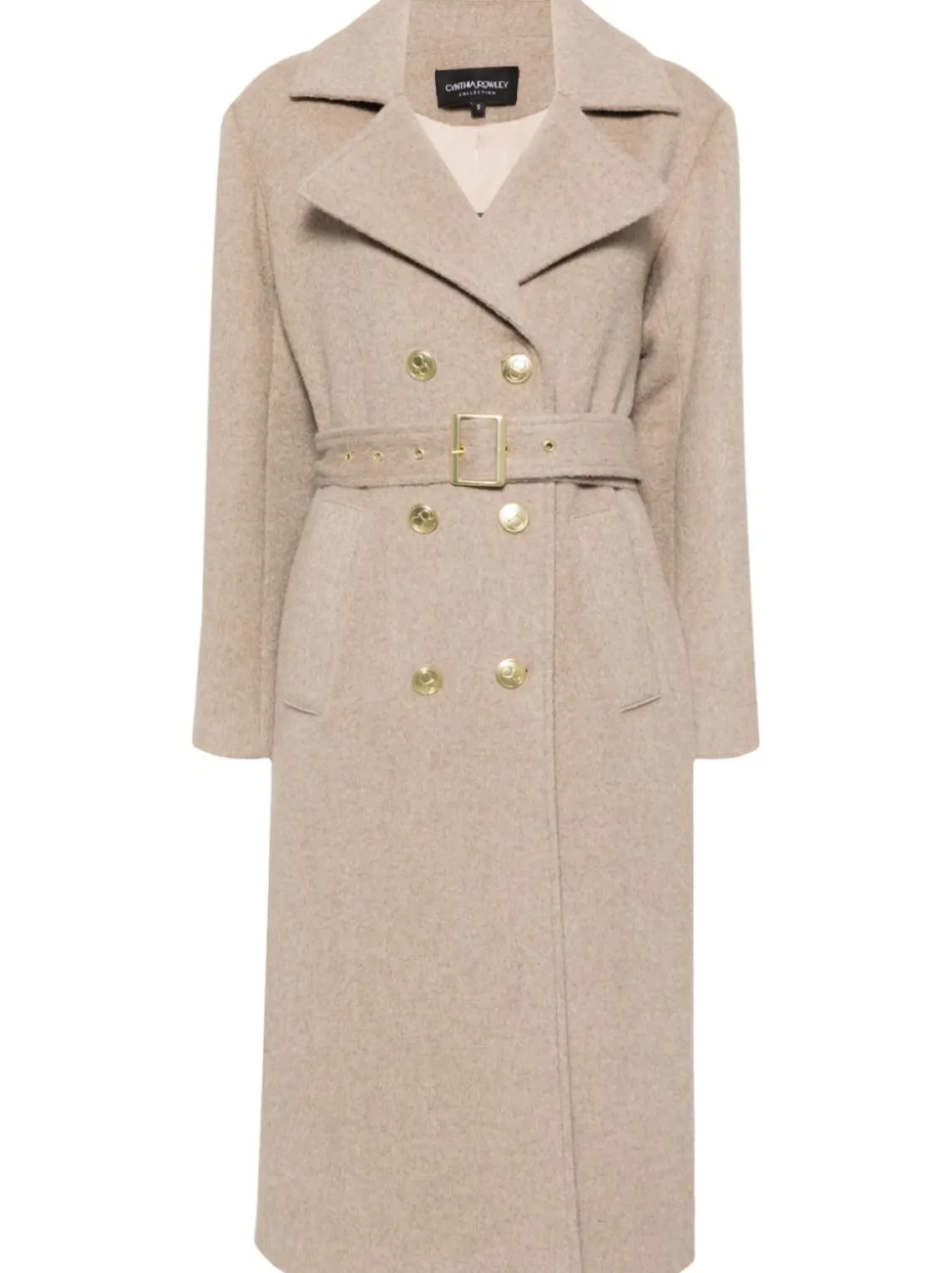 Cynthia Rowley Noa Wool Trench Coat CAMEL Discount