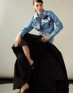 Cynthia Rowley Not My First Rodeo Shirt BLUCHM Sale