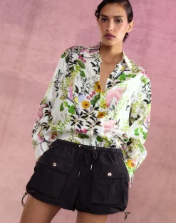 Cynthia Rowley Nylon Cargo Shorts BLACK Hot