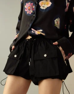 Cynthia Rowley Nylon Cargo Shorts BLACK Hot