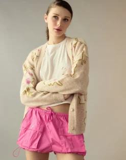 Cynthia Rowley Nylon Cargo Shorts HTPNK Clearance