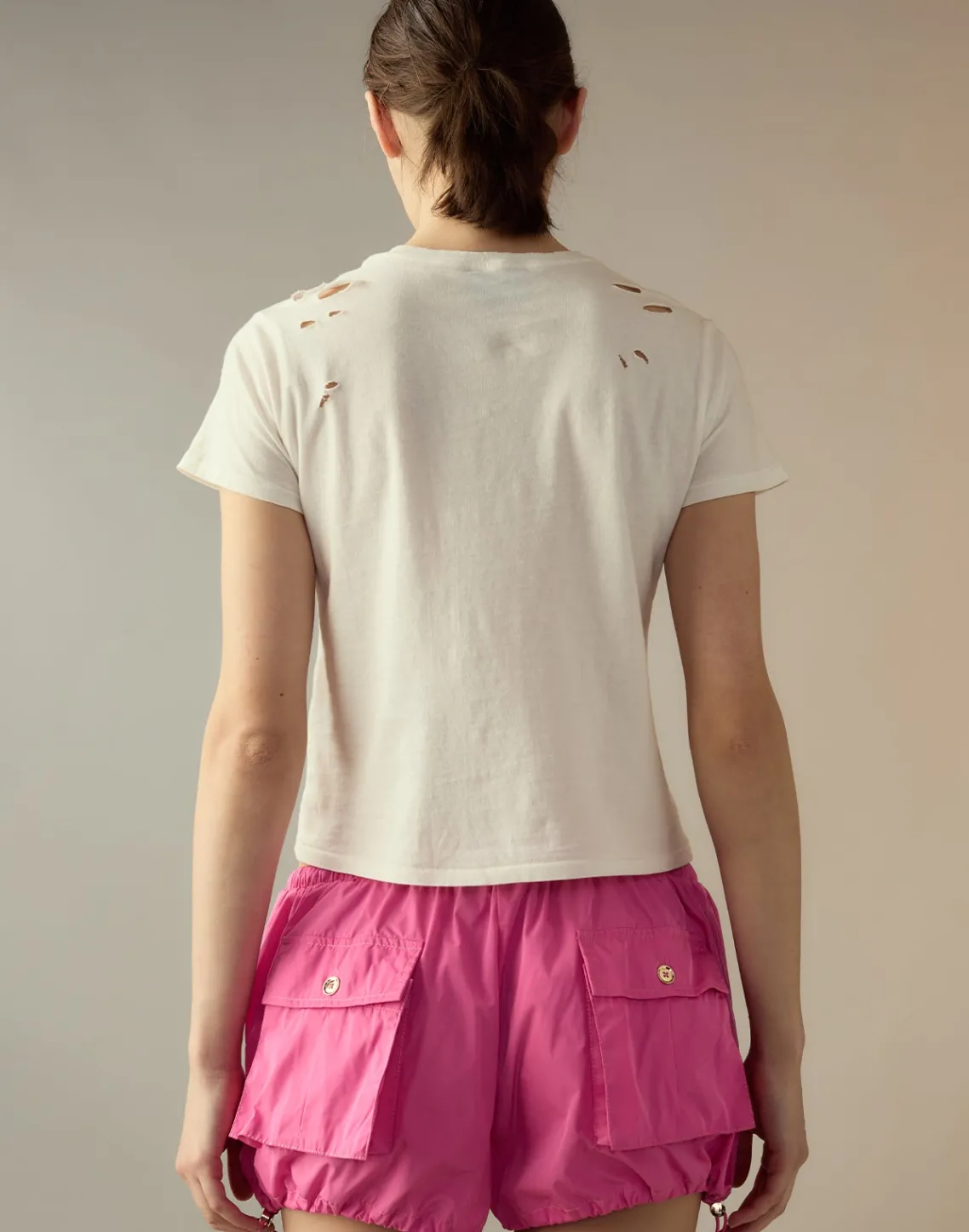 Cynthia Rowley Nylon Cargo Shorts HTPNK Clearance