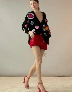 Cynthia Rowley Nylon Cargo Shorts Red Outlet