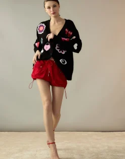 Cynthia Rowley Nylon Cargo Shorts Red Outlet