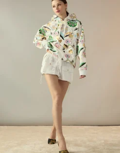 Cynthia Rowley Nylon Cargo Shorts White Clearance