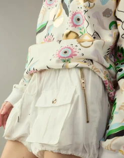 Cynthia Rowley Nylon Cargo Shorts White Clearance