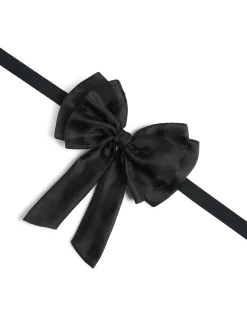 Cynthia Rowley Organza Bow Ribbon Tie BLACK Hot
