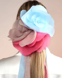 Cynthia Rowley Organza Flower Ties BLUE Outlet